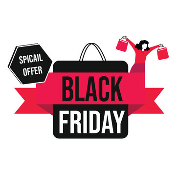Black Friday Sale icon with Shopping Bags and Special Offer