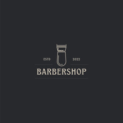 Elegant barbershop logo design with vintage charm for branding, marketing, and promotional use in the beauty and grooming industry, perfect for barbers