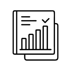 Vector art of report with bar chart showing growth and success, representing data analysis, financial performance, and business strategy in a clean, modern design