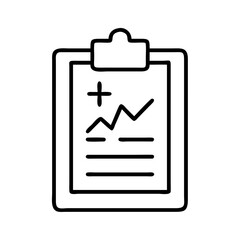 Fototapeta premium Vector art of clipboard with medical report healthcare and medicine concept medical chart with plus sign and graph medical history document vector illustration
