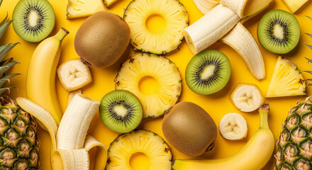 fruit on a yellow background