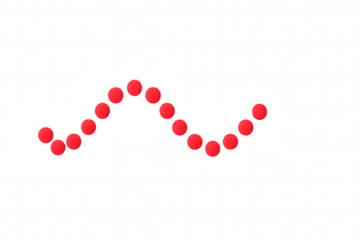 Red dots forming a sine wave pattern, representing data visualization or scientific concept on transparent background