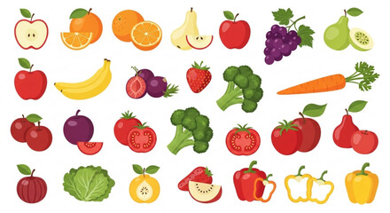 Colorful assortment of fresh fruits and vegetables for healthy eating habits