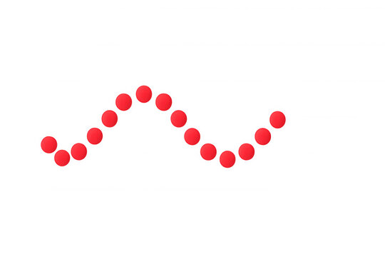 Red dots forming a sine wave pattern, representing data visualization or scientific concept on transparent background