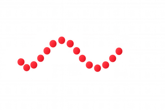 Red dots forming a sine wave pattern, representing data visualization or scientific concept on transparent background