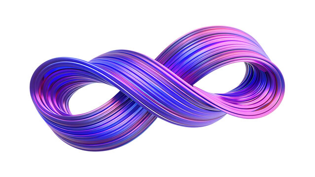 futuristic colorful shape 3d render isolated on white background png, ai generated