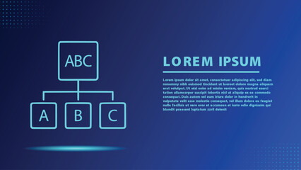 Hierarchical Organizational Chart Icon Business Structure Flowchart Outline Design