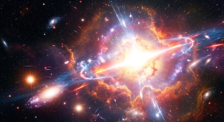 Fototapeta premium Cosmic Explosion with Nebula, and Space.