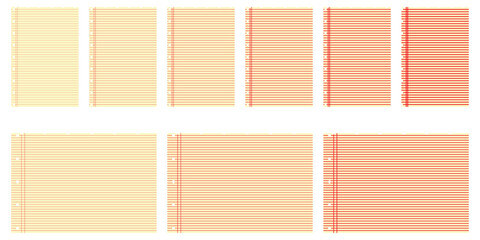 Legal Yellow Paper. Note page, notebook or notepad. Office Equipment, School Supply. Vector illustration in flat style.