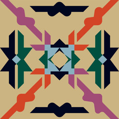 Abstract Geometric Tribal Arrow Knot Seamless Vector Pattern