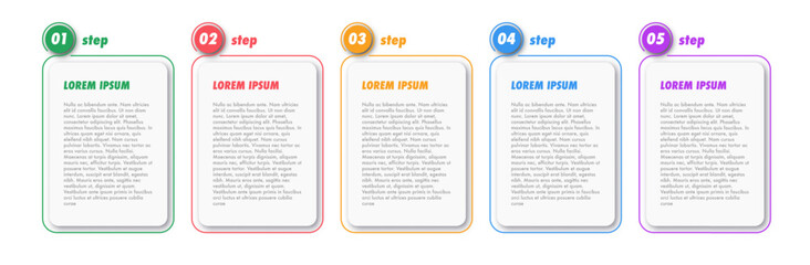 Bullet points numbers from 1 to 5 list markers card trendy style typography vector 10 eps