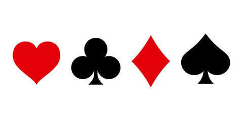 Suit deck of playing cards isolated on white background. Poker Casino playing cards. Vector illustration.