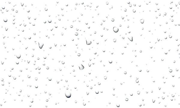 Realistic transparent water drops on transparent background liquid water-drop top view glass plate sprinkle, spritz effect, wet spray droplet, dripped, bubble splash on leaf surface overlay window