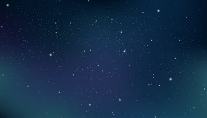 Magical night sky wallpaper with glowing stars and deep space. Vector Milky Way background with light effect. Cosmic universe design for poster, banner, and celestial decor.