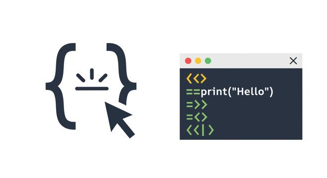 Dynamic programming environment with interactive code editing, illustrating fundamental syntax and user interface elements for modern software development projects and digital creation