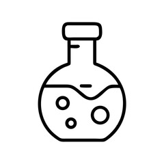 Chemical acid bottle illustration with bubbles for scientific use  
