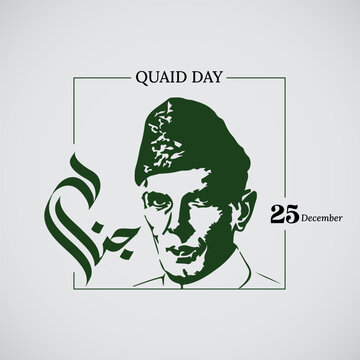 Celebrate quaid day december poster design mohammad ali jinnah pakistan founder anniversary holiday illustration
