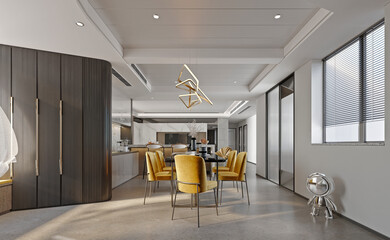 3d render of modern living room