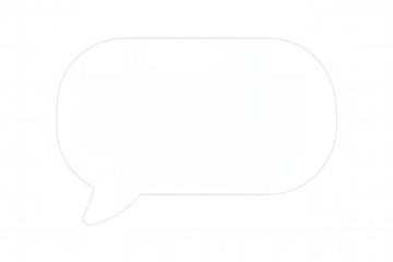 White speech bubble icon symbol for communication, conversation, message, and comment element on transparent background