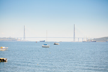 Bridge in Vladivostok city, Russia.