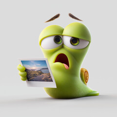 Grüne Schnecke mit Foto