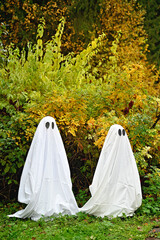 Fototapeta premium kids in ghost costumes