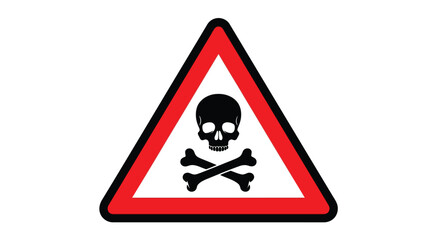 Vector illustration of warning sign with skull and crossbones symbol