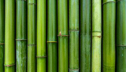 Fototapeta premium Green bamboo trunk pattern, smooth natural textures, minimal and calming composition