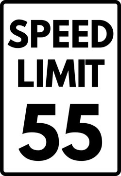 Speed Limit 55 mph Road Sign