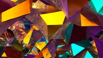 Vibrant crystalline transformation: dynamic abstract art in motion - Powered by Adobe