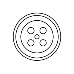 Outline of a sewing button on transparent background