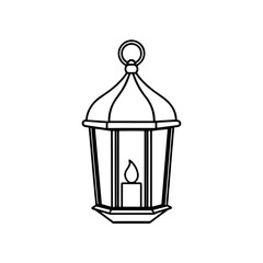 Simple outline of a lantern on transparent background