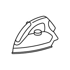 Outline drawing of an iron tool on transparent background
