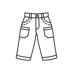 Outline of cropped pants item on transparent background