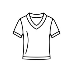 Naklejka premium Outline of a v neck t shirt on transparent background