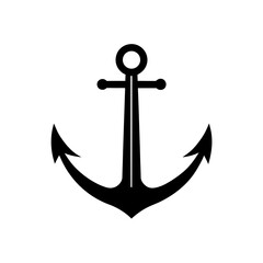 Classic blue anchor nautical icon vector illustration scalable marine symbol graphic design