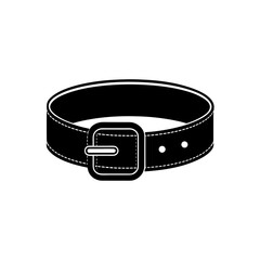 Brown leather belt with metallic buckle vector illustration fashion accessory scalable graphic