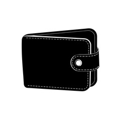 Brown leather wallet closed design vector illustration scalable icon for commerce