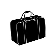 Brown vintage travel suitcase luggage vector illustration isolated clean design scalable graphic