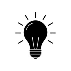 Bright glowing light bulb idea symbol icon vector illustration for innovation and creativity concepts