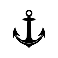 Golden ship anchor icon nautical maritime symbol vector graphic