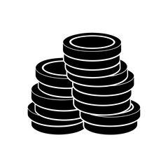 Golden coin stack isolated vector illustration scalable finance wealth investment icon