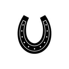 Golden horseshoe icon vector graphic elegant symbol for luck and success isolated on white