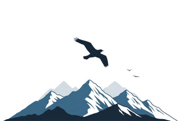 Majestic eagle soars over snow-capped mountain peaks, inspiring freedom and adventure, perfect for travel blogs, outdoor brands, and nature enthusiasts
