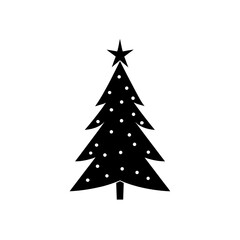 Obraz premium Festive green christmas tree vector illustration with star topper scalable graphic for holiday design
