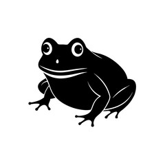 Charming green frog vector illustration with big bulging eyes scalable icon for nature designs