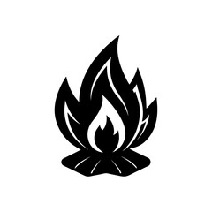 Orange campfire flame vector icon scalable illustration for outdoor adventures and camping themes