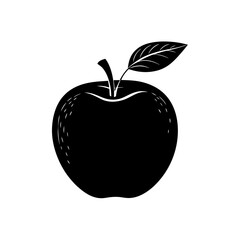 Glossy red apple with green leaf vector illustration scalable fruit graphic