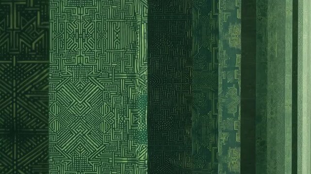 Green abstract geometric tribal pattern animation