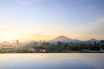 Beautiful mountain range is visible in the distance